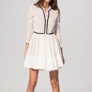 Maje Rayane Off White Eyelet Dress size 2